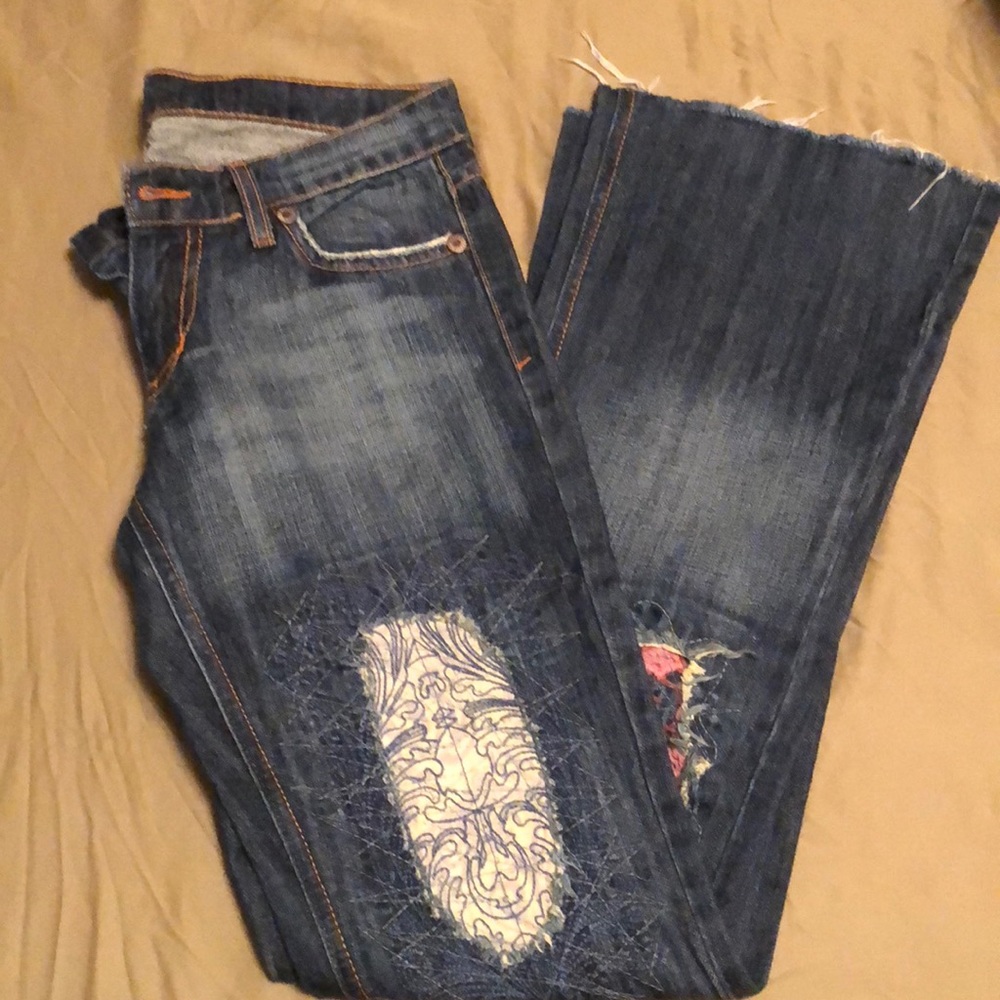 Super cute patchy jeans